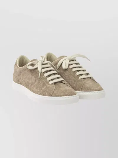 Common Projects Low-top Suede Sneakers Round Toe In Brown