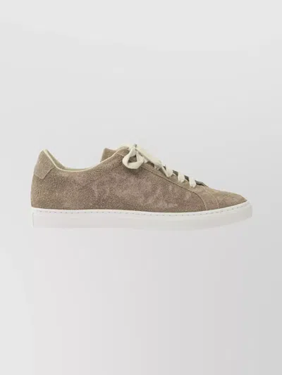 Common Projects Low-top Suede Sneakers Round Toe In Brown