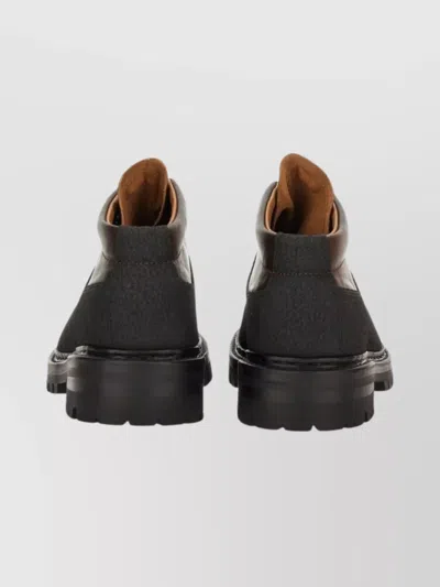 Our Legacy Ankle Boots With Round Toe And Lug Sole In Black