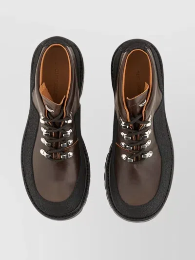 Our Legacy Ankle Boots With Round Toe And Lug Sole In Black