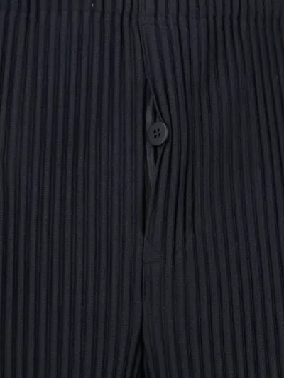 Issey Miyake Tailored Trousers With Button And Pleats In Black