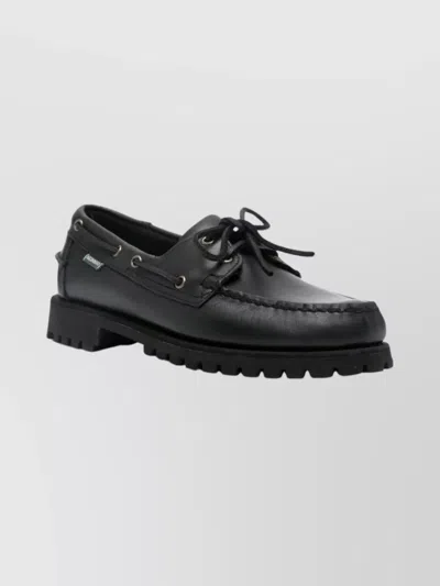 Sebago Brogues With Round Toe And Eyelet Detailing In Black