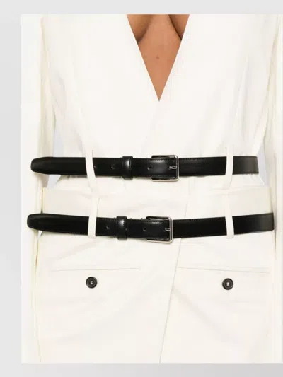 Dsquared2 Double-breasted Coat Featuring Belt Detail In White