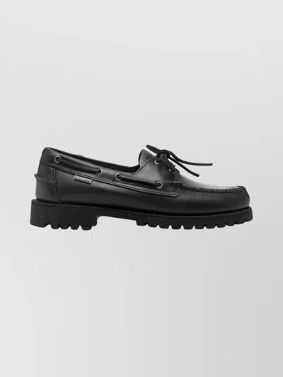 Sebago Brogues With Round Toe And Eyelet Detailing In Black