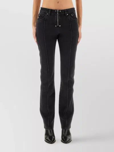 Isabel Marant Five-pocket Trousers With Belt Loops And Contrast Stitching In Black