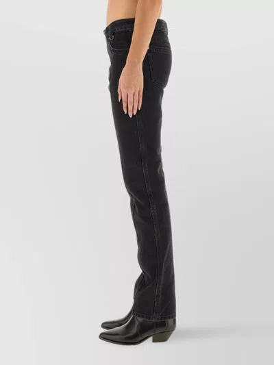 Isabel Marant Five-pocket Trousers With Belt Loops And Contrast Stitching In Black