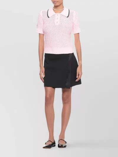 Casablanca Cotton Mouliné Polo Shirt In Pink