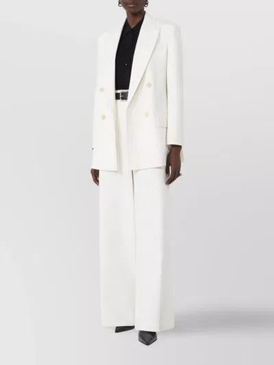 Max Mara Suez Double Cotton Blend Blazer In White