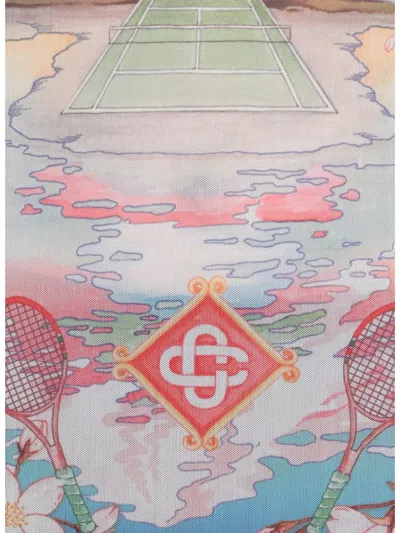 Casablanca "tennis Club" Mesh Top In Multi