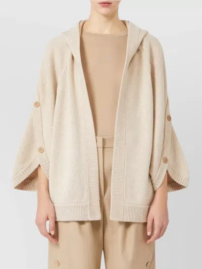 Max Mara Wool And Cashmere Cardigan In Neutral
