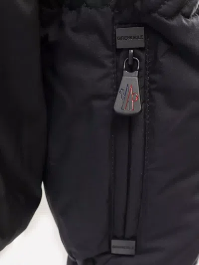 Moncler High Collar Quilted Nylon Outerwear In Blue