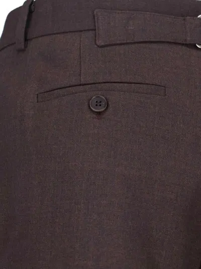 Low Classic Tailored Trousers With Pockets And Loops In Brown