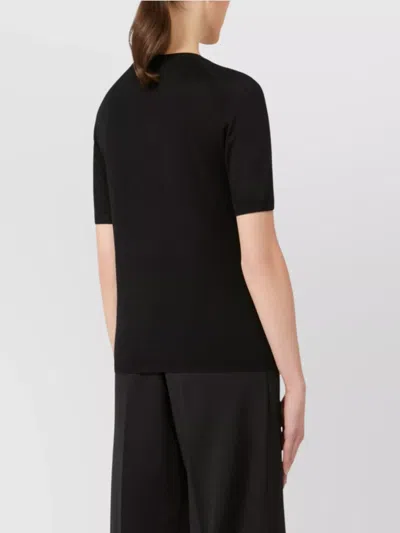 Max Mara Basic Wool Crew Neck Sweater In Black