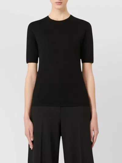 Max Mara Basic Wool Crew Neck Sweater In Black