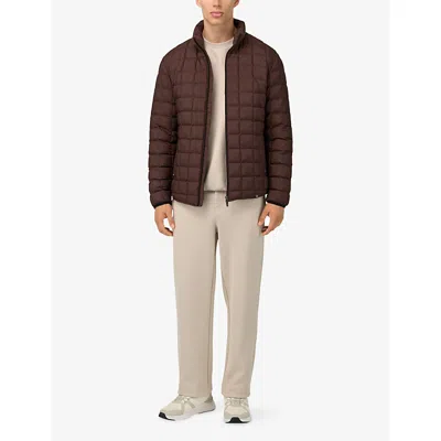 Boggi Milano Bomber Jacket In Technical Fabric With Goose Down In Brown