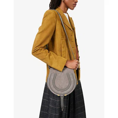 Chloé Womens Flannel Grey Marcie Medium Leather Cross-body Bag