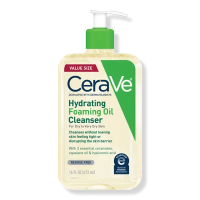Cerave Hydrating Foaming Oil Cleanser - 16.0 oz In Transparent