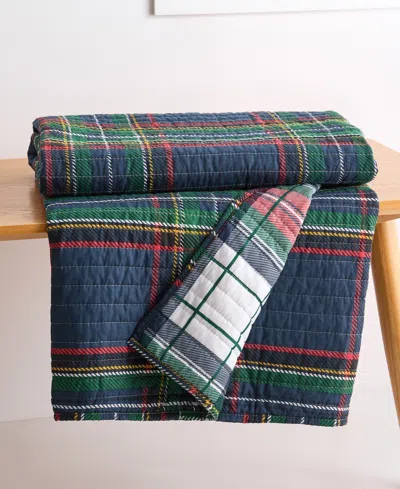 Levtex Spencer Red Plaid Reversible Quilted Throw, 60" X 50" In Multi