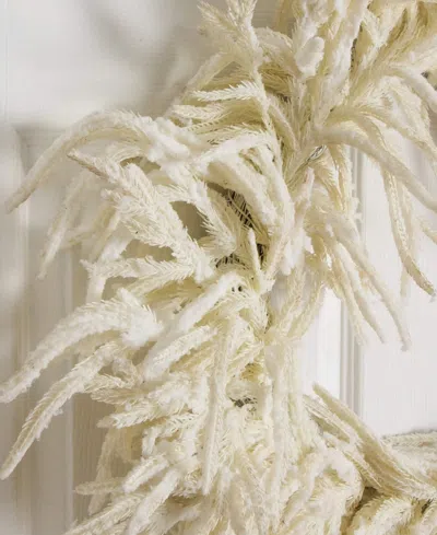 Nearly Natural 24in. Artificial Real Touch White Norfolk Island Pine Wreath In Neutral