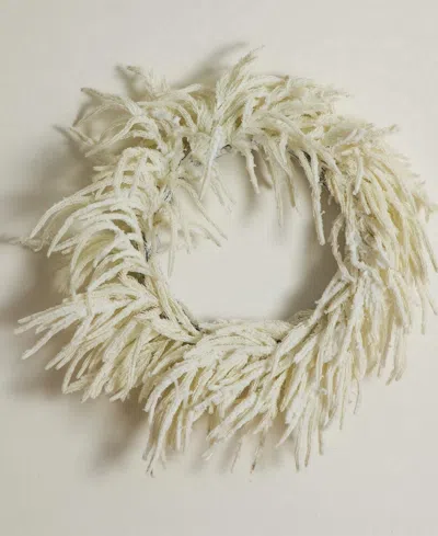 Nearly Natural 24in. Artificial Real Touch White Norfolk Island Pine Wreath In Neutral