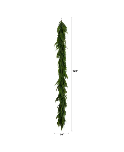 Nearly Natural 10ft. Artificial Real Touch Norfolk Island Pine Garland In Green