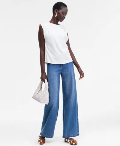 Inc International Concepts Women's Side-tie T-shirt, Exclusively At Macy's In White