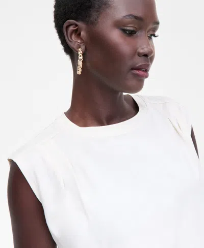 Inc International Concepts Women's Side-tie T-shirt, Exclusively At Macy's In White