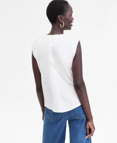 Inc International Concepts Women's Side-tie T-shirt, Exclusively At Macy's In White