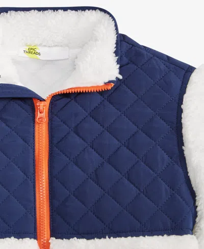Epic Threads Boys Toddler 2t-4t Multi-color Faux-sherpa Long-sleeve Jacket, Macy's Exclusive In Blue