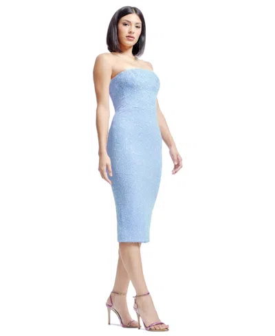 Dress The Population Viviana Sequin Strapless Sheath Dress In Sky