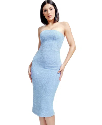 Dress The Population Viviana Sequin Strapless Sheath Dress In Sky