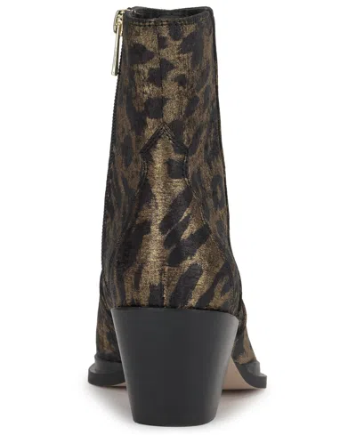 Jessica Simpson Helvona Pointed Toe Bootie In Animal Print