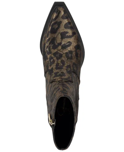 Jessica Simpson Helvona Pointed Toe Bootie In Animal Print