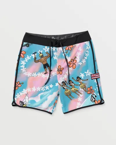 Volcom Men's Featured Artist Drew Toonz Scallop Mod In Blue