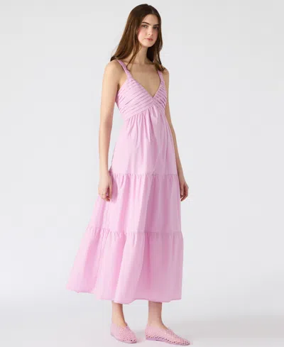 Steve Madden Eliora Tiered Cotton Sundress In Pink