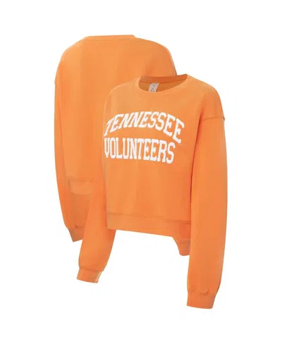 Zoozatz Women's Tennessee Orange Tennessee Volunteers Chenille Cropped Sweatshirt In Orange