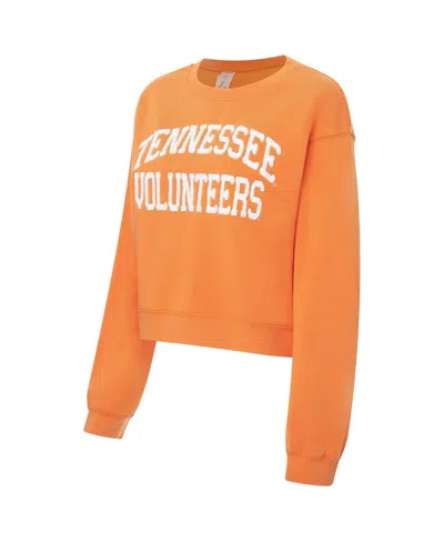 Zoozatz Women's Tennessee Orange Tennessee Volunteers Chenille Cropped Sweatshirt In Orange
