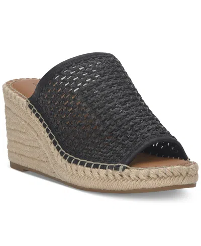 Lucky Brand Cabriah Woven Espadrille Wedge Sandal Black / Black Lk-cabriah2-002 Women's In Black