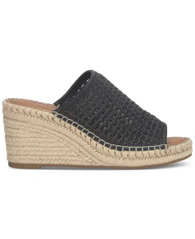 Lucky Brand Cabriah Woven Espadrille Wedge Sandal Black / Black Lk-cabriah2-002 Women's In Black