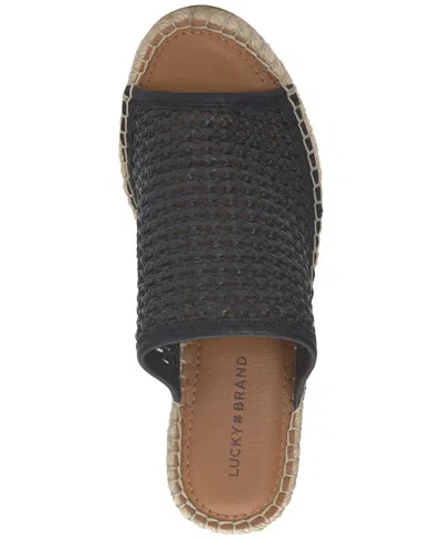 Lucky Brand Cabriah Woven Espadrille Wedge Sandal Black / Black Lk-cabriah2-002 Women's In Black