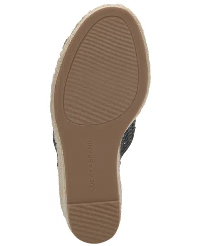 Lucky Brand Cabriah Woven Espadrille Wedge Sandal Black / Black Lk-cabriah2-002 Women's In Black