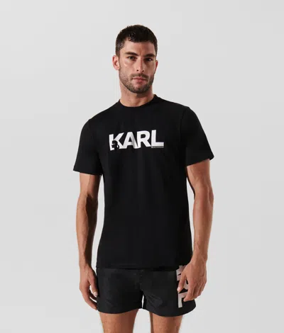 Karl Lagerfeld Logo Beach T-shirt In Black