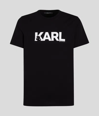 Karl Lagerfeld Logo Beach T-shirt In Black
