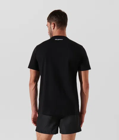 Karl Lagerfeld Logo Beach T-shirt In Black