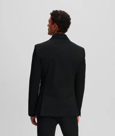 Karl Lagerfeld Monogram Double-breasted Blazer In Black