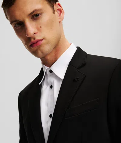 Karl Lagerfeld Tailored Punto Jacket In Black