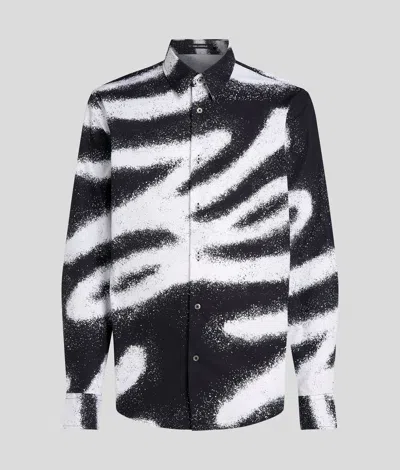 Karl Lagerfeld Autograph All-over-print Shirt In Black