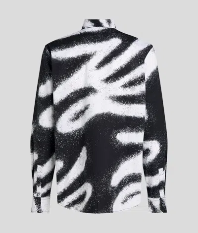 Karl Lagerfeld Autograph All-over-print Shirt In Black