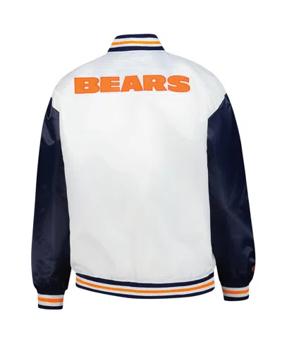 Mitchell & Ness Women's White Chicago Bears Plus Size Full-snap Satin Jacket In White