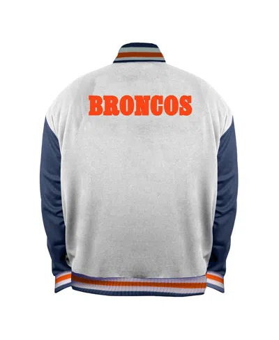 Mitchell & Ness Women's White Denver Broncos Throwback Plus Size Full-snap Satin Jacket In White